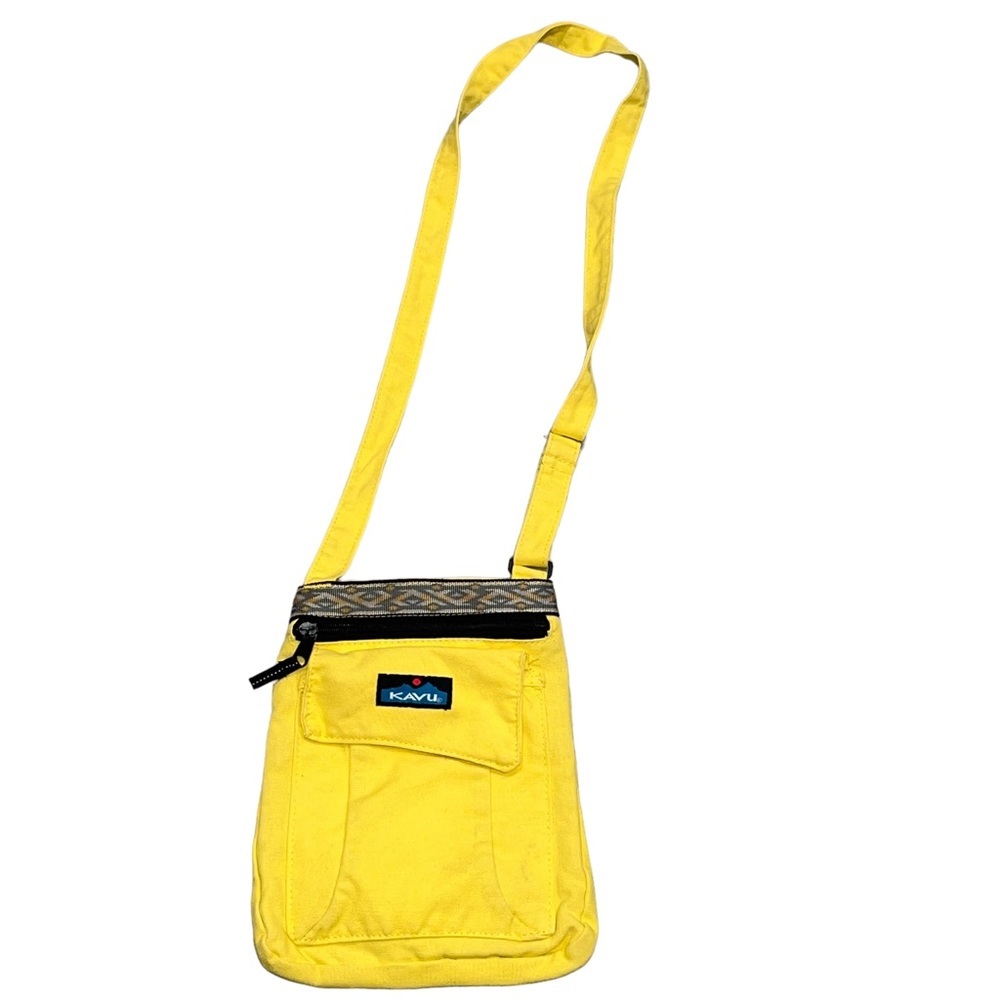Kavu Keeper Yellow Canvas Crossbody Messenger Bag
